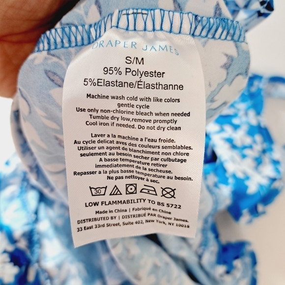 Draper James Blue & White Ditsy‎ Floral Ruffle Hem Nighty Nightgown - Picture 6 of 7